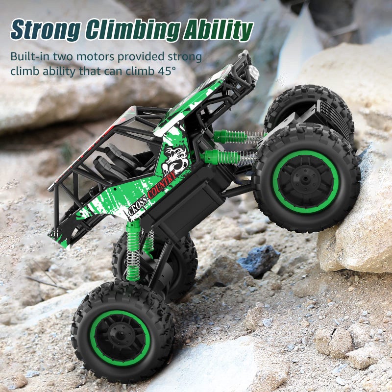 DOUBLE E 1:14 Scale Large Remote Control Car Monster Trucks with Head Lights, 4WD Off-Road All Terrain RC Car, Rechargeable Vehicle for Outdoor Play and Xmas Gifts - Image 2